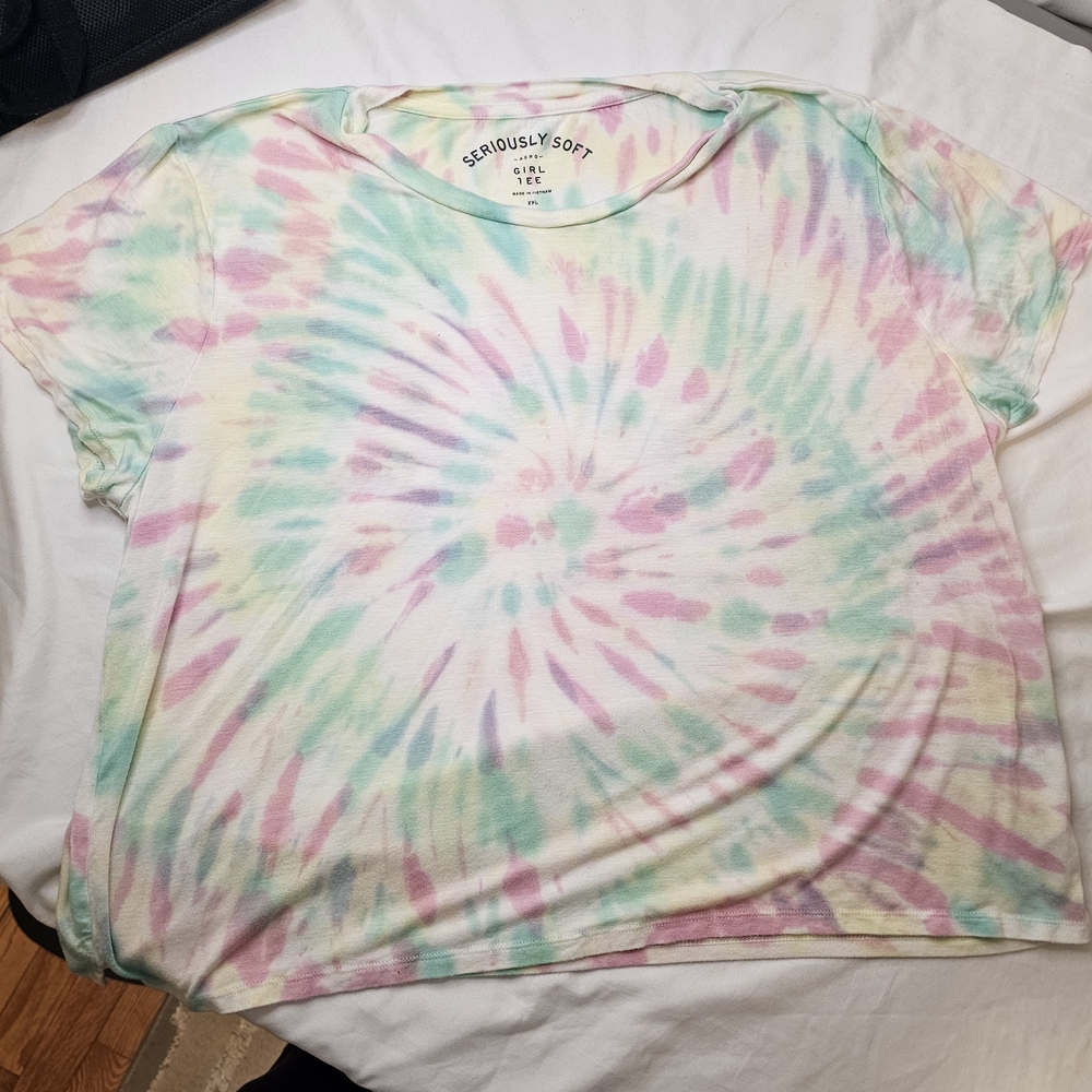 Seriously Soft Aero Tie-Dye Girl Tee - Pastel Swirl XXL - Picture 3 of 7